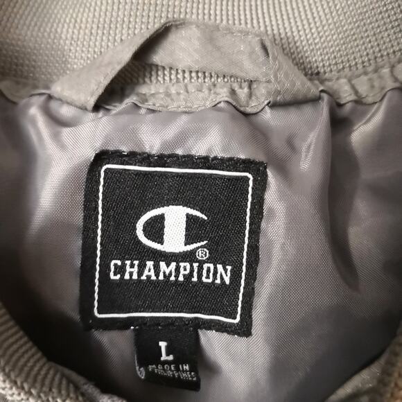 Champion Grey/Red Windbreaker Jacket L Gray/Red Activewear Athleisure Casual - Picture 12 of 12